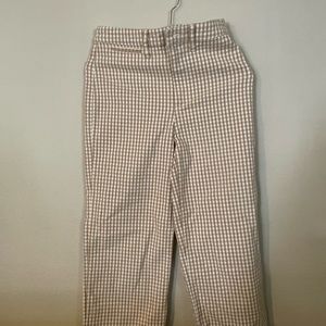 Checkered white leg madewell pants